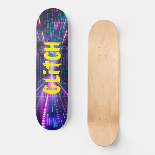 NEON Skateboard mit GLITCH (Vorderseite)