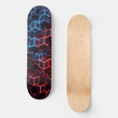 Neon Skateboard - Mitternachtsnavy Karmesinrot 3D (Vorderseite)