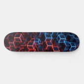 Neon Skateboard - Mitternachtsnavy Karmesinrot 3D (Horizontal)