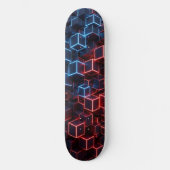 Neon Skateboard - Mitternachtsnavy Karmesinrot 3D (Vorderseite)