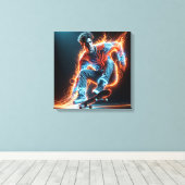 Neon Skateboarder Leinwanddruck (Insitu (Holzboden))