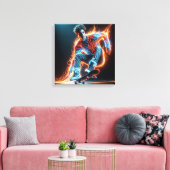 Neon Skateboarder Leinwanddruck (Insitu (Wohnzimmer))
