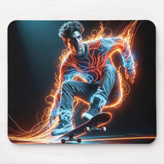 Neon Skateboarder Mousepad (Vorne)