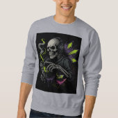 Neon Skeleton DJ Bass Waves Sweatshirt (Vorderseite)