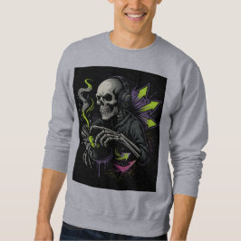 Neon Skeleton DJ Bass Waves Sweatshirt