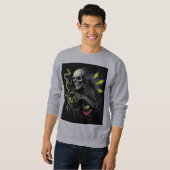 Neon Skeleton DJ Bass Waves Sweatshirt (Vorne ganz)