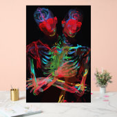 Neon Skeleton Embrace Kunstfusion Acrylschild (Hochzeit)