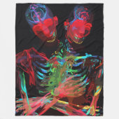 Neon Skeleton Embrace Kunstfusion Fleecedecke (Vorderseite)