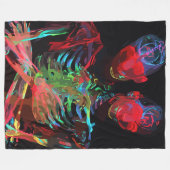 Neon Skeleton Embrace Kunstfusion Fleecedecke (Vorderseite (Horizontal))