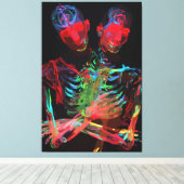 Neon Skeleton Embrace Kunstfusion Leinwanddruck (Insitu (Holzboden))