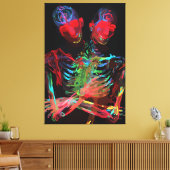 Neon Skeleton Embrace Kunstfusion Leinwanddruck (Insitu (Wohnzimmer))