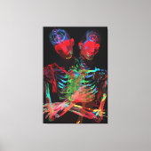 Neon Skeleton Embrace Kunstfusion Leinwanddruck (Vorderseite)