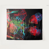 Neon Skeleton Embrace Kunstfusion Wandteppich (Vorderseite (Horizontal))