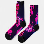 Neon Skeleton Socks Socken (Linkes Detail)