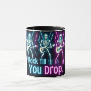 Neon Skeletons Rock Hard Halloween Tasse