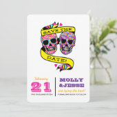 Neon Skeletons Save the Date (Stehend Vorderseite)