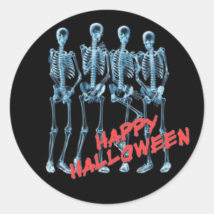 Neon Skelette Frohe Halloween Stickers