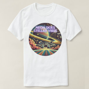 Neon Skies Stellar Vibes Space Odyssey T-Shirt