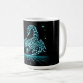 Neon Skorpion Synthwave – Elektrischer Stich Retro Kaffeetasse (VorderseiteRechts)