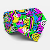 Neon-Skribble-Krawatte der 90er Krawatte (Gerollt)
