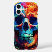 Neon Skull Art Psychedelic Phone Case (Rückseite)