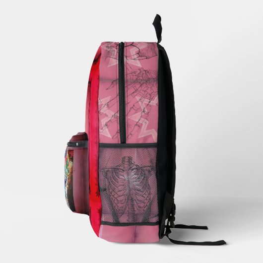 Neon Skull Bedruckter Rucksack (Rechts)