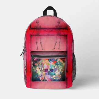 Neon Skull Bedruckter Rucksack