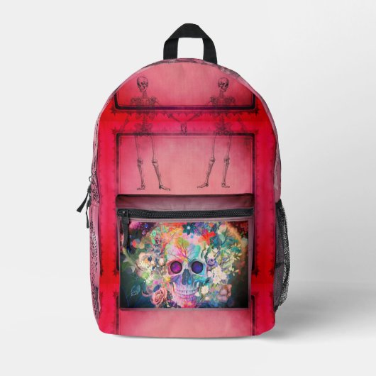 Neon Skull Bedruckter Rucksack (Vorderseite)