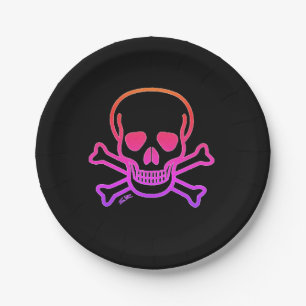 Neon Skull Black Paper Teller