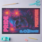 Neon Skull Empowerment von Wörtern Stolz Dekoupage Seidenpapier (Basteln)