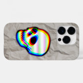 Neon Skull Illustration auf zerknittertem Papier Case-Mate iPhone Hülle (Rückseite (Horizontal))