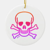 Neon Skull Keramik Ornament (Vorne)