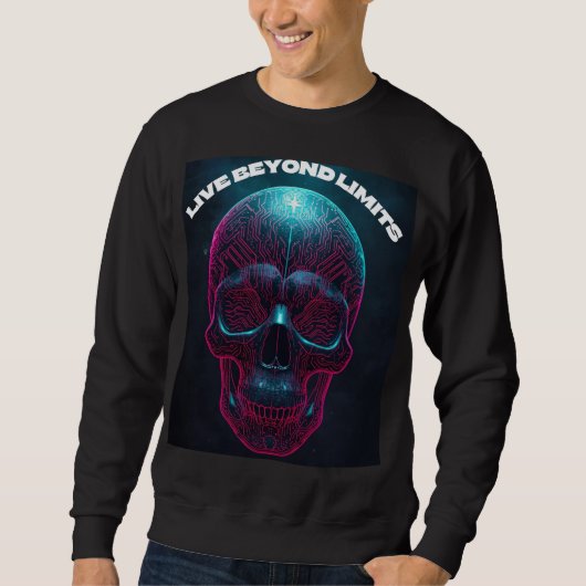 Neon Skull "Live Beyond Limits" Sweatshirt (Vorderseite)