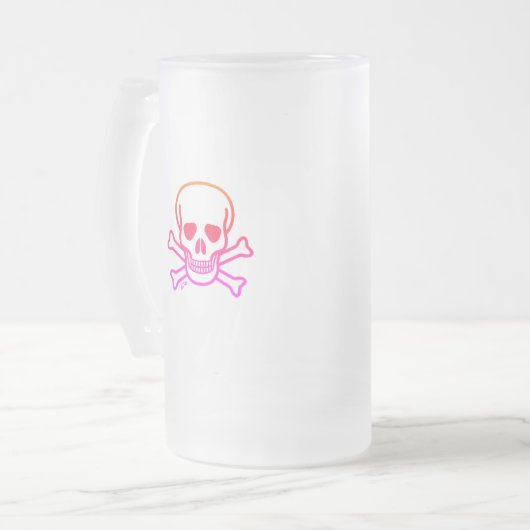 Neon Skull mattierte Tasse (Vorderseite Links)