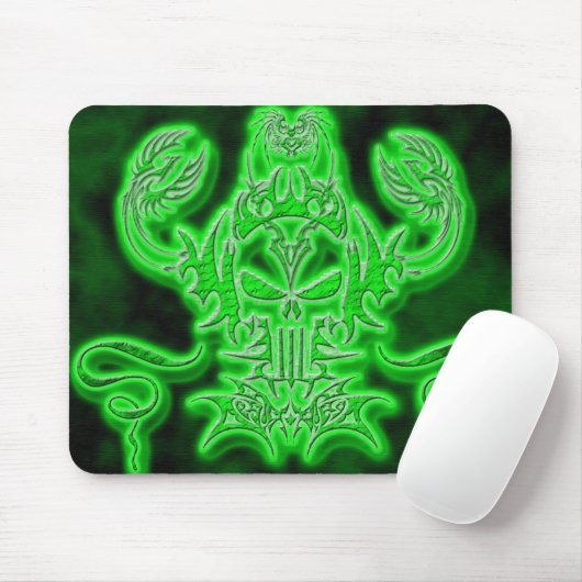 Neon Skull Mousepad (Mit Mouse)