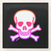 Neon Skull n Knochen Untersetzer (Vorderseite)