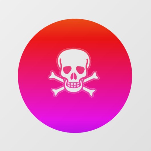 Neon Skull Neon, rundes Fensterheber, Rückenstange Fensteraufkleber (Blatt)