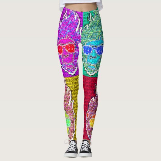 Neon Skull Pop Leggings (Vorderseite)