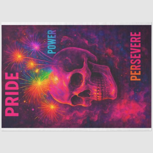 Neon Skull Pride, Power, Beharrlichkeit Seidenpapier (Vorderseite)