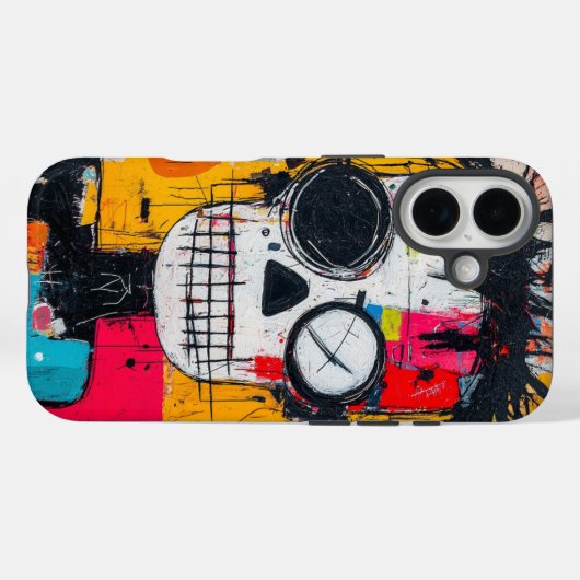 Neon Skull Rapid Phone Case (Rückseite (Horizontal))