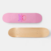 Neon Skull rosa Skateboard (Horizontal)
