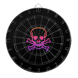 Neon Skull schwarze Dartboard Dartscheibe