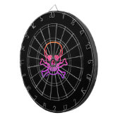 Neon Skull schwarze Dartboard Dartscheibe (Vorderseite rechts)