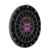 Neon Skull schwarze Dartboard Dartscheibe (Vorderseite Links)