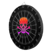 Neon Skull schwarze Dartboard Dartscheibe (Vorderseite rechts)