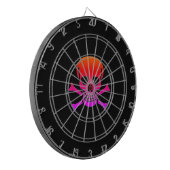 Neon Skull schwarze Dartboard Dartscheibe (Vorderseite Links)