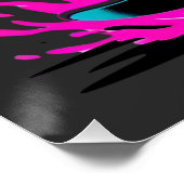 Neon Skull Skateboard Art - Edgy Skater Design Poster (Ecke)