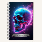 Neon Skull Spiral Notebook Notizblock (Vorderseite)