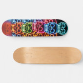 Neon Skull Stack Skateboard (Horizontal)