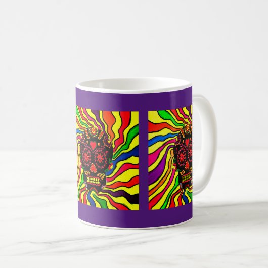 Neon Skull Tasse (VorderseiteRechts)